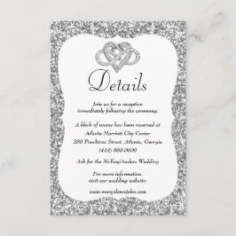 Details zum Hochzeitsszenario mit Silberner Glitze Begleitkarte