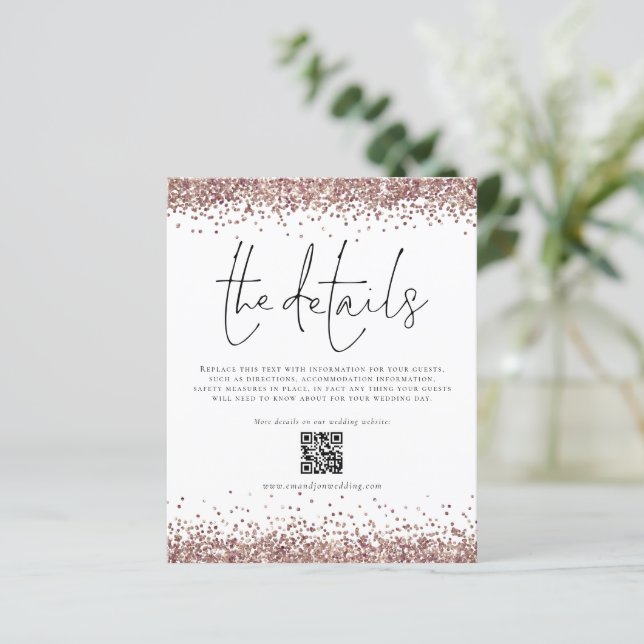 Details zum Hochzeitsszenario QR-Skriptumrandung (Stehend Vorderseite)