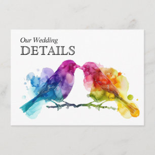 DETAILS zum Hochzeitsszenario Rainbow Lovebirds - Begleitkarte