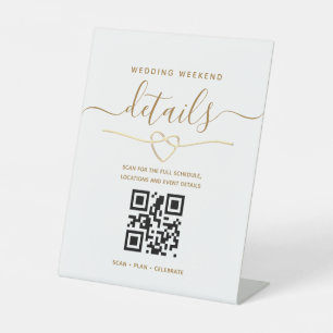 Details zum Hochzeitswochenende per QR-Code Sockelschild