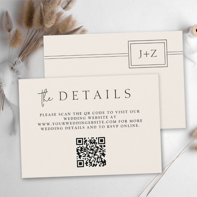 Details zum modernen minimalen QR-Monogramm-Code f Begleitkarte (Von Creator hochgeladen)