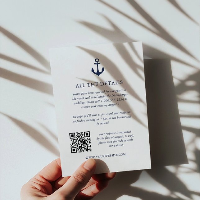 Details zum QR-Code für Navy Anchor Yacht Nautical Begleitkarte (Von Creator hochgeladen)