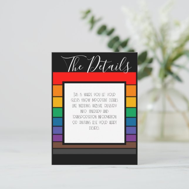 Details zum Rainbow Pride Color Block Postkarte (Stehend Vorderseite)