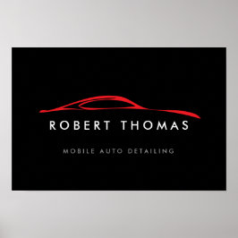 Details zum Schwarz/Rot-Auto/Logodownload reparier Poster