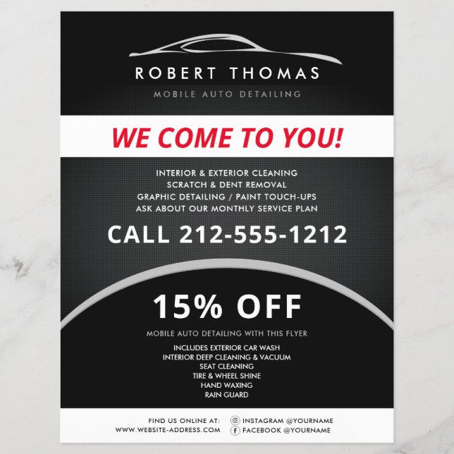 Details zum Schwarzen Auto, Reparatur des Auto, Fl Flyer (Vorne)