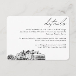 Details zum Seattle Wedding Hotel Zimmerblock Begleitkarte