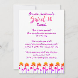 Details zum Tropical Beach Palm Trees 16 . Geburts Einladung