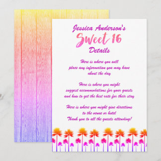 Details zum Tropical Beach Palm Trees 16 . Geburts Einladung
