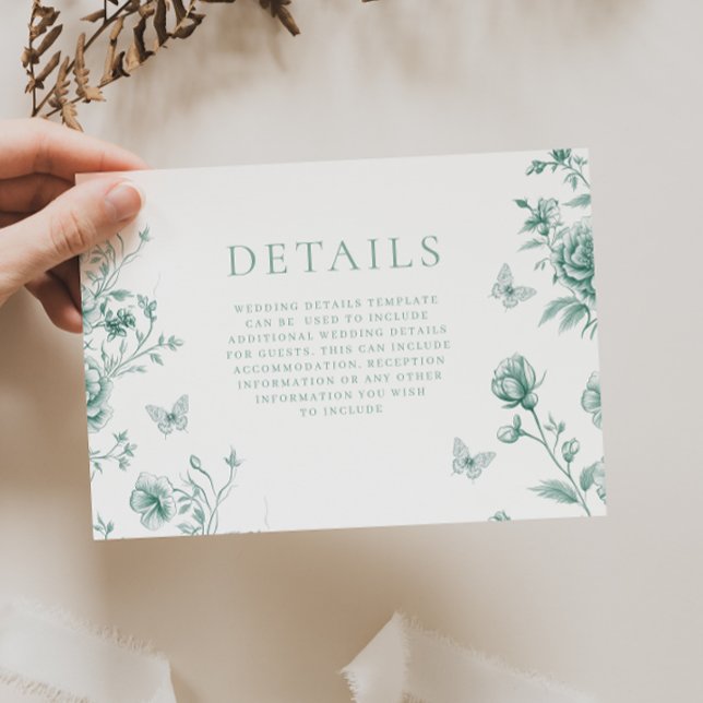 Details zum Vintagen Grünen Geburtstag Begleitkarte (Von Creator hochgeladen)