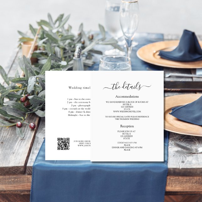 Details zum Weißschwarzen Hochzeitsprogramm QR-Cod (Von Creator hochgeladen)