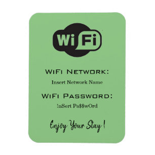 Details zum WiFi-Kennwort grün Magnet