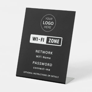 Details zum WiFi-Netzwerk und zu den Kennwörtern f Sockelschild