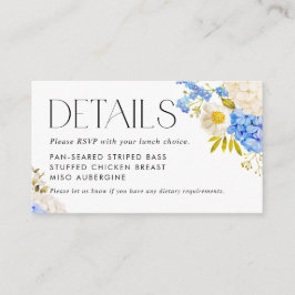 Details zur Auswahl an blauen und weißen Hydrangea Begleitkarte