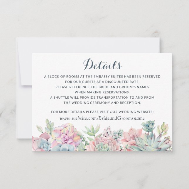 Details zur Beilage des Pastelfarbensukkkulars Bei Einladung (Vorderseite)