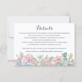 Details zur Beilage des Pastelfarbensukkkulars Bei Einladung