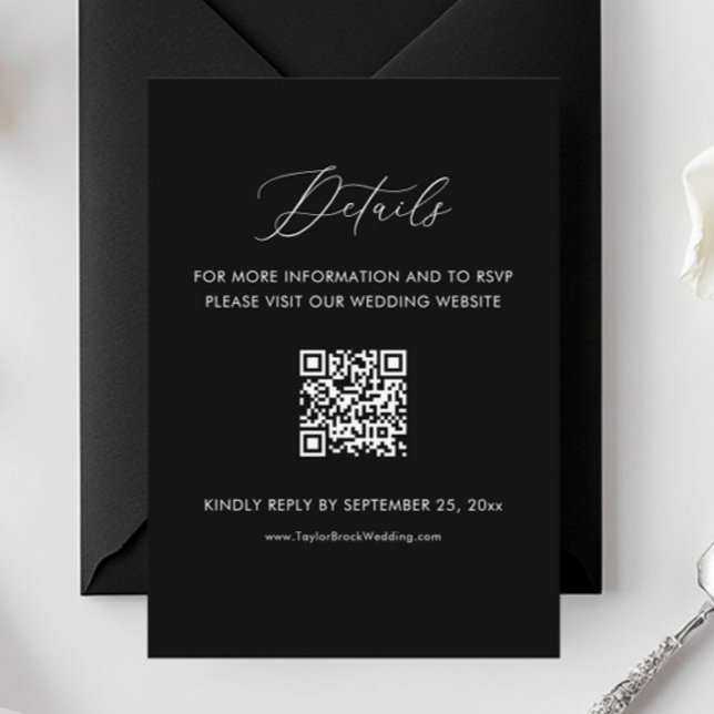 Details zur Black Wedding Website Qr Code Begleitkarte (Von Creator hochgeladen)
