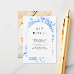 Details zur Blume Blue Watercolor Begleitkarte