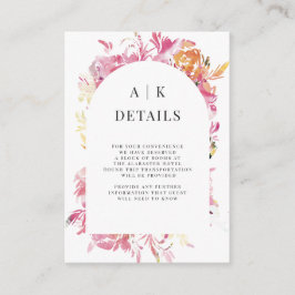 Details zur Blume Rosa und Blütenfarbe Begleitkarte