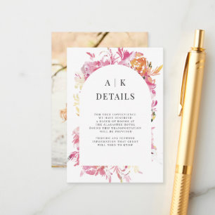 Details zur Blume Rosa und Blütenfarbe Begleitkarte