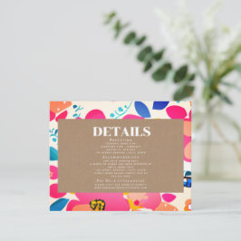 Details zur Blumenhochzeit in hellen Cutouts Begleitkarte