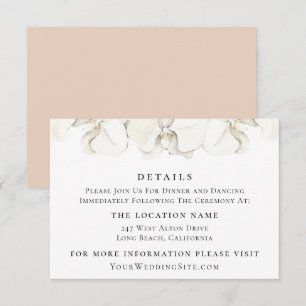 Details zur Blumenzehen mit weißem Orchid Einladung
