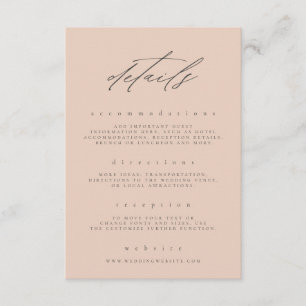 Details zur Blush Fine Art Floral Wedding Begleitkarte