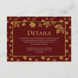 Details zur Burgundy & Gold Leaf Wedding Begleitkarte