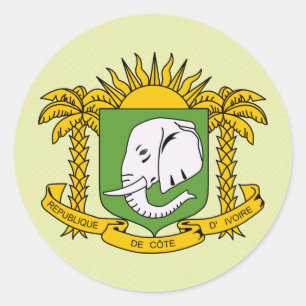 Details zur Cote Divoire-Wappen Runder Aufkleber