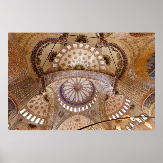 Details zur Decke der blauen Moschee Poster (Vorne)