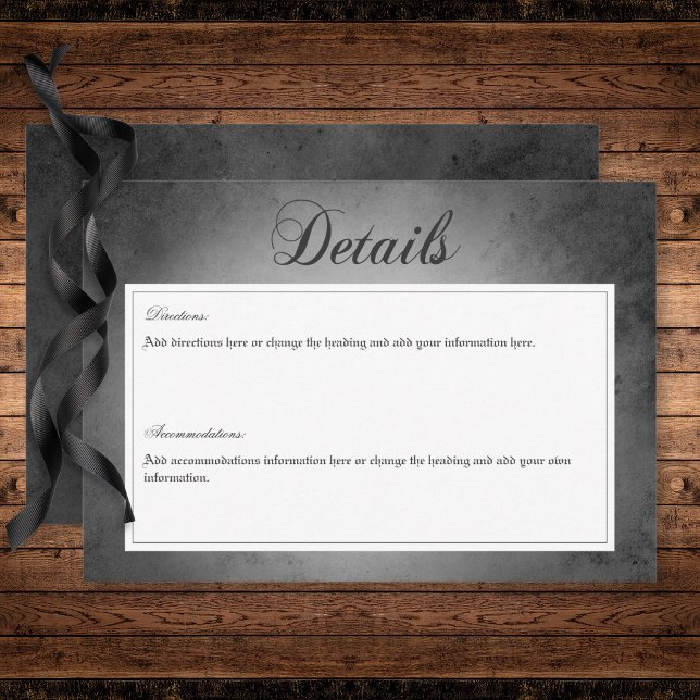 Details zur dunkelgotischen schwarzen Wasserfarbe Begleitkarte (Dark Gothic Black Watercolor Moth Details Enclosure Card)