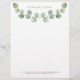 Details zur Elegant Green Eucalyptus Branch Compan Briefbogen