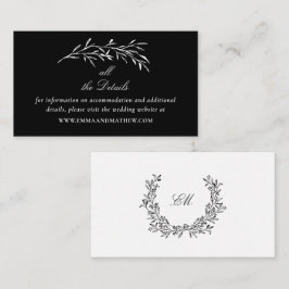 Details zur eleganten Black Wedding Website Begleitkarte