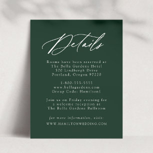 Details zur eleganten Calligraphie Forest Green We Begleitkarte