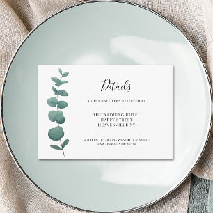 Details zur Eukalyptus-Hochzeit Begleitkarte
