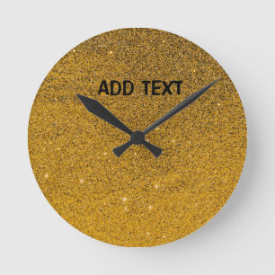 Details zur Golden Glitterie Runde Wanduhr