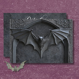 Details zur gotischen Halloween-Black Bat & Arch-H Begleitkarte