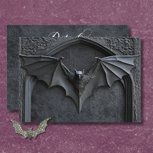 Details zur gotischen Halloween-Black Bat & Arch-H Begleitkarte