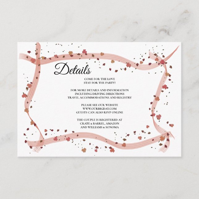 Details zur handgezogenen Flachbandeinschlusskarte Begleitkarte (Vorderseite)