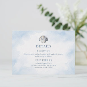 Details zur Hochzeit am Blue Seashell Beach Begleitkarte