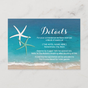 Details zur Hochzeit am Starfish Beach Begleitkarte
