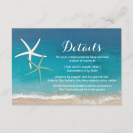 Details zur Hochzeit am Starfish Beach Begleitkarte