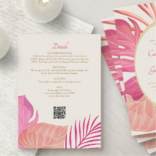 Details zur Hochzeit am tropischen Strand Begleitkarte