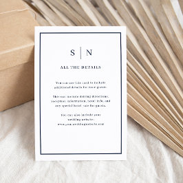 Details zur Hochzeit an der feinen und schicken Gr Begleitkarte