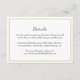 Details zur Hochzeit an der Goldgrenze Begleitkarte