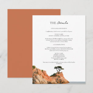 Details zur Hochzeit an der Klippe Cypress Big Sur Begleitkarte