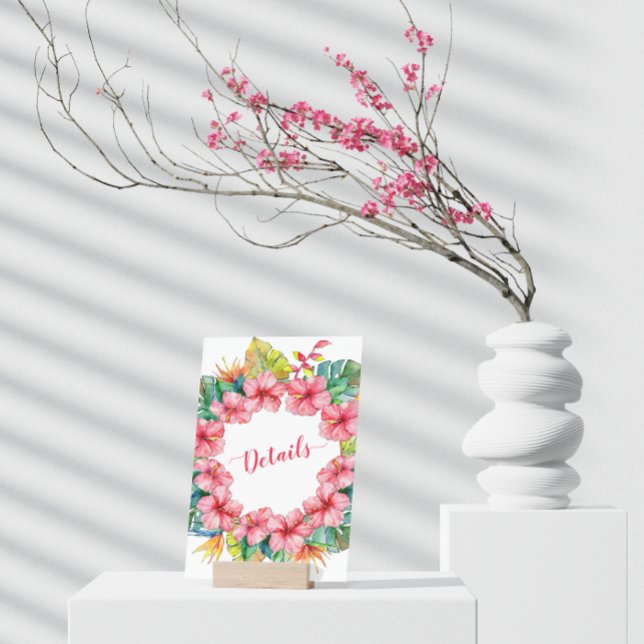 Details zur Hochzeit des tropischen hawaiischen Hi Begleitkarte (Von Creator hochgeladen)