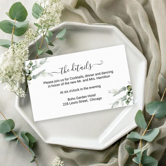 Details zur Hochzeit im Grünen Begleitkarte (Von Creator hochgeladen)