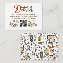 Details zur Hochzeit im Herbst der Whimsical Funky Begleitkarte
