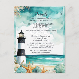 Details zur Hochzeit im Leuchtturm Begleitkarte