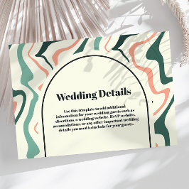 Details zur Hochzeit im Retro Swirl Arch Mint Gree Begleitkarte